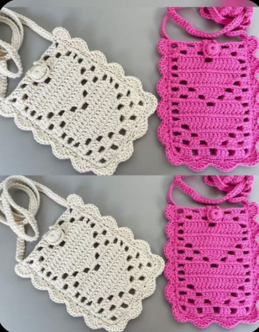 Suman Arts Crochet Mobile Cover (Universal) | Handmade, Crossbody, Decorative | Mobile Protection